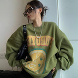 Trizchlor Thickened American Style Avocado Green Sweatshirt