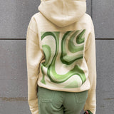 Trizchlor Irregular Ripple Printed Hooded Sweater