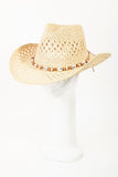 Trizchlor-Cowrie Shell Beaded String Straw Hat