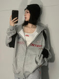 Trizchlor Vintage Patchwork Oversized Zip Up Hoodie