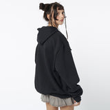 Trizchlor Skeleton Print Zip Up Loose Oversized Hoodie