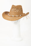 Trizchlor-Cowrie Shell Beaded String Straw Hat