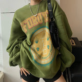 Trizchlor Thickened American Style Avocado Green Sweatshirt