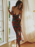 Trizchlor-Floral Print Cami Long Dress
