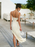 Trizchlor-Asymmetrical Split Thigh Cutout Long Dress