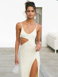Trizchlor-Asymmetrical Split Thigh Cutout Long Dress