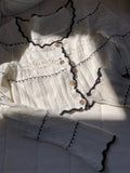 Trizchlor-Contrast Binding Knit Cardigan+Skirt