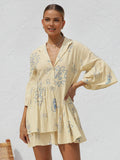 Trizchlor-Oversized Sun Print Short Dress