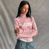 business casual outfits Simple Striped Contrast Color Knitted Cardigan Shoulder Women's Spring and Autumn Outer Wear Slim Slimming Long Sleeve Top