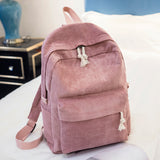 backpack inspo Schoolbag Women's Korean-Style Harajuku Regular Script Ulzzang High School Student Personality Corduroy Preppy Style Backpack Women's Backpack