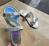 Trizchlor-Women Summer Flat Bling Slippers Transparent Soft Jelly Shoes Female Flip Flops Sandals Outdoor Beach Ladies Slides Plus Size