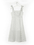 Trizchlor-Summer Clothes For Women Dresses 2024 Strap Tie Sleeveless Casual Polka Dot Dress Party Elegant Midi Dress With Slit Sundress