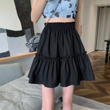 Back to college Kawaii Mini Skirts Women Cute Fungus Patchwork Fairycore High Waist Pleated Short Skirt Korean Fashion Preppy Style