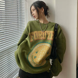 Trizchlor Thickened American Style Avocado Green Sweatshirt