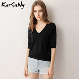 Trizchlor Half Sleeve Knitted Blouse Women Summer 2021 Ladies V-neck Blouses Blouse Knitted Womens Tops And Blouses Plus Size