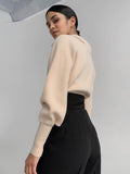Trizchlor Casual Fashion Knitted Sweaters for Women Autumn Winter Long Sleeve Turn-Down Collar Pullover Sweater New Clothes