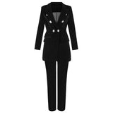 Trizchlor Summer Sets for Women 2023 New Black V Neck Long Sleeve Sexy 2 Piece Set Outfits High Quality Two Piece Set Suit