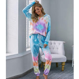 Trizchlor Conjunto Mujer Tie Dye Two Pieces Pants Set Lounge Wear Women Hoodies Tracksuits Suit 2023 Autumn Sweatpants Fashion Clothing