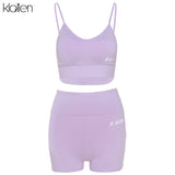 Trizchlor Sexy Casual Camisole and Short 2 Piece Set Women Streewear Fitness Outfit Sportswear Summer Beach Cotton Tracksuit Women