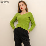 Trizchlor Fashion Elegant Long Sleeve Square Collar Solid Slim Sweater Women Autumn New Office Lady Streetwear Warm Female Top