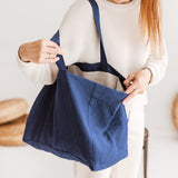 Graduation Dress Trizchlor Casual Linen Shopping Bags For Women Reusable Sundries Bags Foldable Female Travel Beach Shoulder Bags Large Handbags
