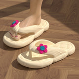Trizchlor Flower Slippers Flip Flops Beach Sandals Non-slip Casual Flat Shoes 2023 Slippers Indoor House Slides for Women Outdoor