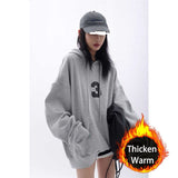 Trizchlor Embroidered Women's Sweater 2022 Autumn Winter New O-Neck Oversize Hoodies Women Tops Looks K Pop Clothes Sweatshirt Hoodie