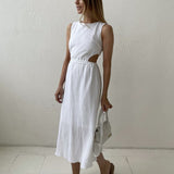 Trizchlor Summer Dress 2023 Woman 100% Cotton Loose Splicing  Maxi Dress Vintage Elegant Woman Party Dress Princess Dress