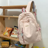 Trizchlor 2023 New Nylon Women Backpack Female Solid Color Travel Bag Preppy Multiple Pockets Schoolbag for Teenage Girl